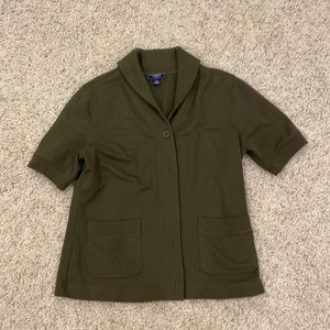 Army Green Short Sleeve Sweater